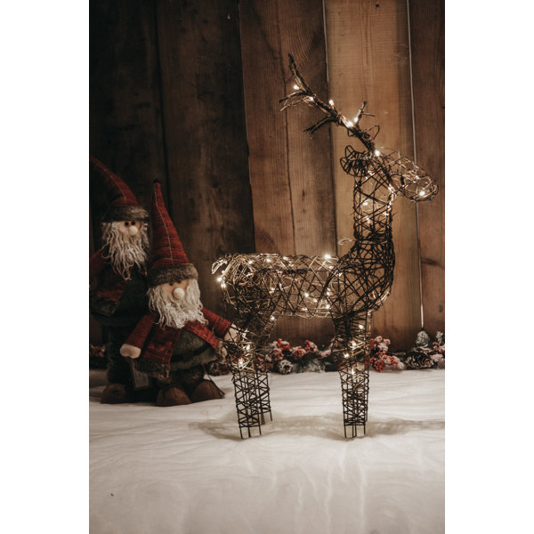 The Seasonal Aisle Christmas Wicker Standing Reindeer Lighted Display